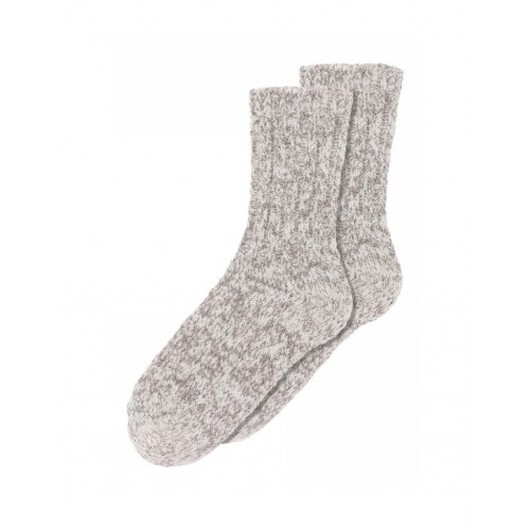 Mp Strumpor, Tjocka Sockor För Kvinnor I Melerad, Stickad Yle, Grey Melange Grey Melange 40/42