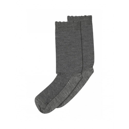 Mp Strumpor, Mönstrade Damstrumpor I Ull/silkemix 37/39 Medium Grey