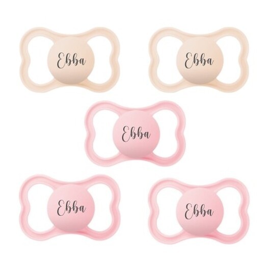 Mam Air,   Storlek 3 (16-36mån), Symetrisk- Silikon, Namnnappar , 5-pack