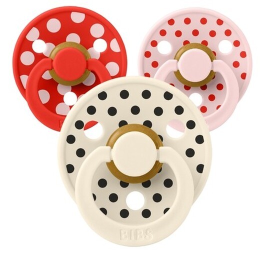 Bibs Studio Polka Dots Colour, Storlek 1 (0-6 Mån.), Ortodontisk - Latex