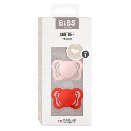 Bibs Couture - 2 Pack,  Storlek 1 (0-6m), Ortodontisk  -  Silikon