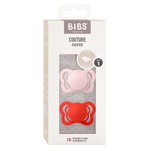 Bibs Couture - 2 Pack, Storlek 1 (0-6m), Ortodontisk  -  Silikon