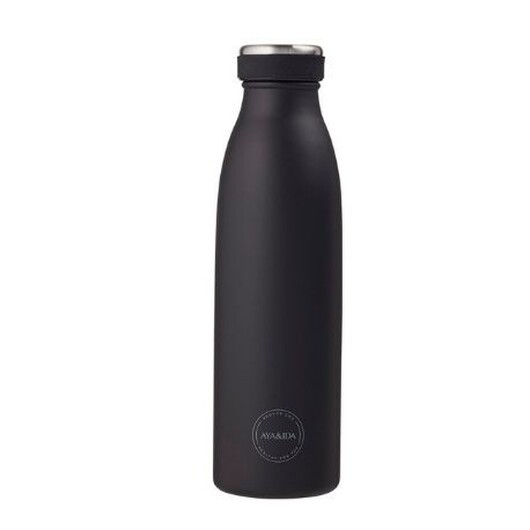 Aya&ida,  Drinking Bottle, Vattenflaska Med Lock, 500 Ml, Matte Black