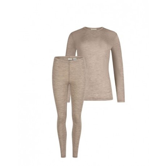 Damset I Merinoull, Långärmad T-shirt & Leggings, 1x1 Ribb