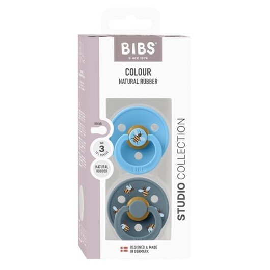 Bibs Studio Line - 2 Pack, Storlek 3 (18+ Mån.), Rund - Latex,