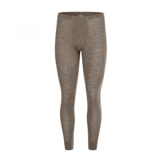 Långkalsonger Herr I 100% Merinoull, 1x1 Ribb Light Brown Melange S