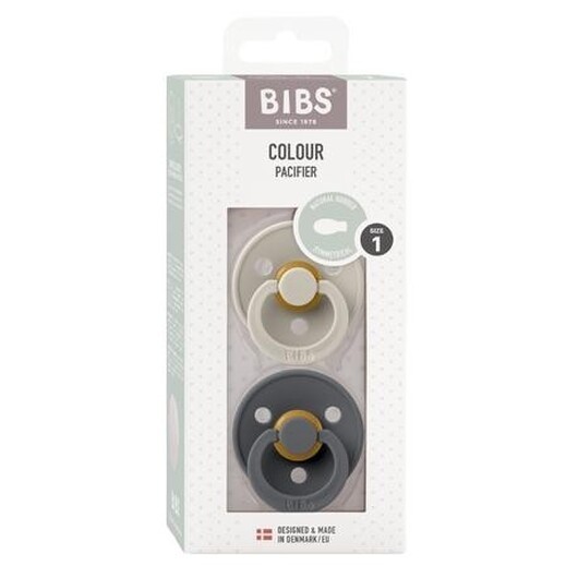 Bibs Colour 2-pack, Storlek 1 (0-6mån), Symmetrisk - Latex