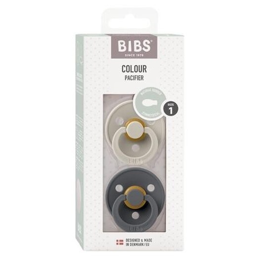 Bibs Colour 2-pack,  Storlek 1 (0-6mån), Symmetrisk - Latex