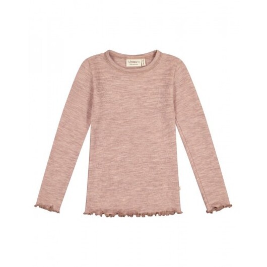 Långärmad T-shirt I 100% Merinoull För Flickor, Oeko-texÂ® Soft Rose 110/116