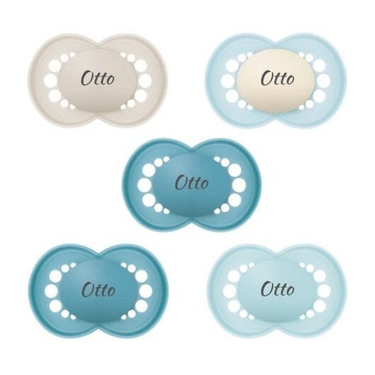 Mam Original, Storlek 3 (16-36mån), Symetrisk - Silikon, Namnnappar