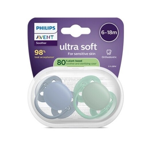 Philips Avent, Ultra Soft, Strl. 2 (6-18 Mån), 80 % Växtbaserad, 2-pack