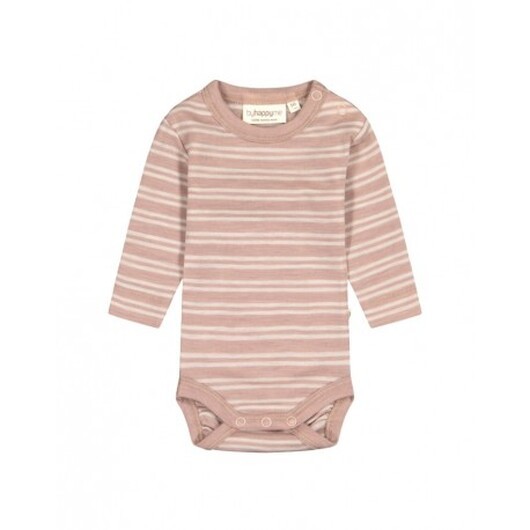 Randig Body Med Knappar I 100% Merinoull, Oeko-texÂ®