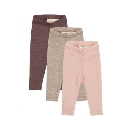 Leggings I 100% Ekologisk Merinoull För Bebisar Och Barn, 3-pack 74 Forest Berry