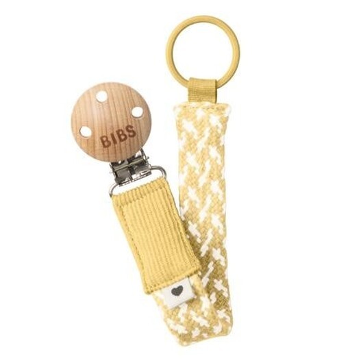 Bibs Paci Braid, Napphållare, Pale Butter / Ivory