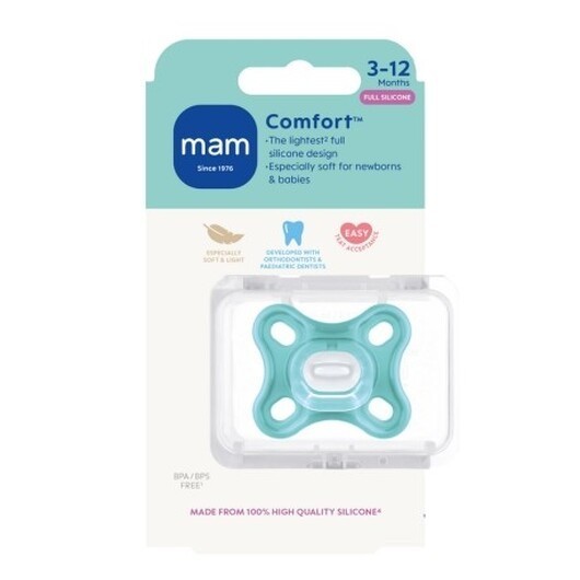 Mam Comfort 1-pack, Storlek 1 (3-12 Månader), Symmetrisk - Silikon