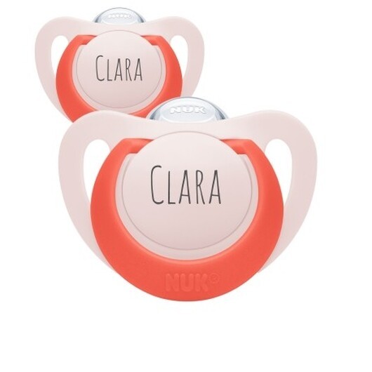Nuk Star, Storlek 2 (6-18 Mån.), Anatomisk - Silikon, Napp Med Namn