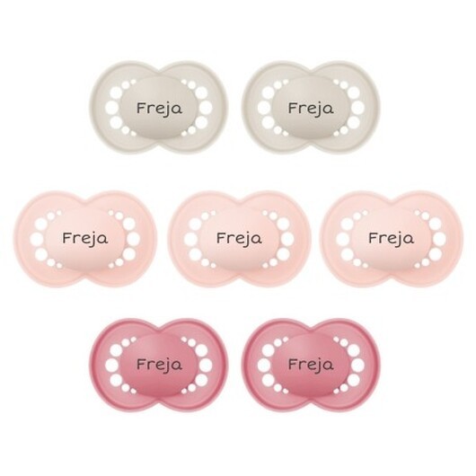 Mam Original, Storlek 2 (6-16mån), Symetrisk - Silikon, Namnnappar , 7-pack