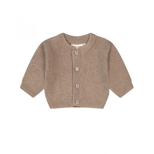Stickad Kofta I 100% Merinoull För Baby, Oeko-texÂ® 74/80 Dark Beige
