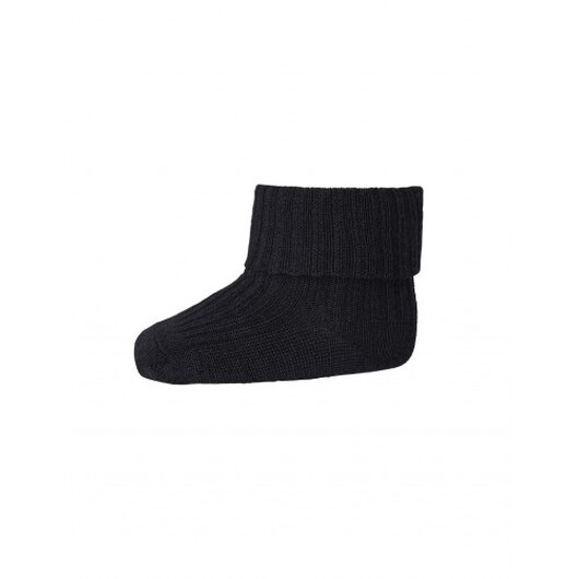 Baby Ankelsockor I Merinoull Med Omvik Black 25/28