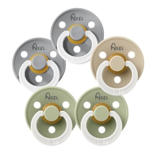 Bibs Colour Night, Storlek 2 (6+ Mån.), Symmetrisk - Latex, Namnnappar , 5-pack