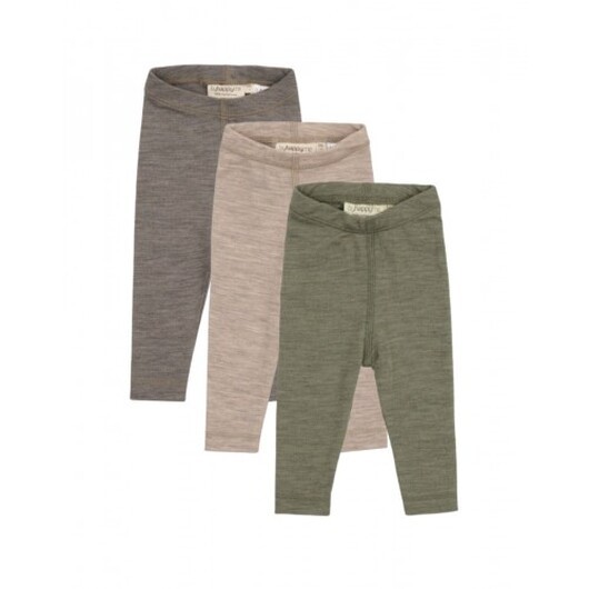 Leggings I 100% Ekologisk Merinoull För Bebisar Och Barn, 3-pack 86 Calm Nature