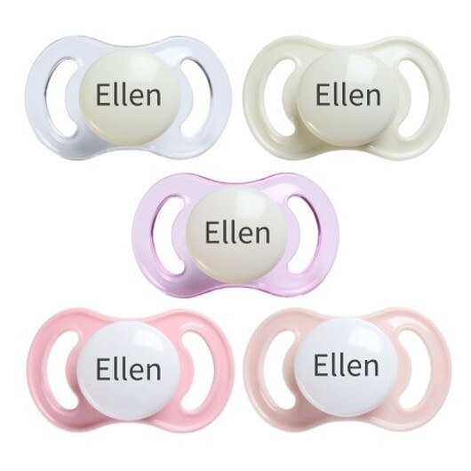 Esska Happy Mini Night, Storlek 1 (0-6 Mån.), Symmetrisk - Silikon, Namnnappar , 5-pack