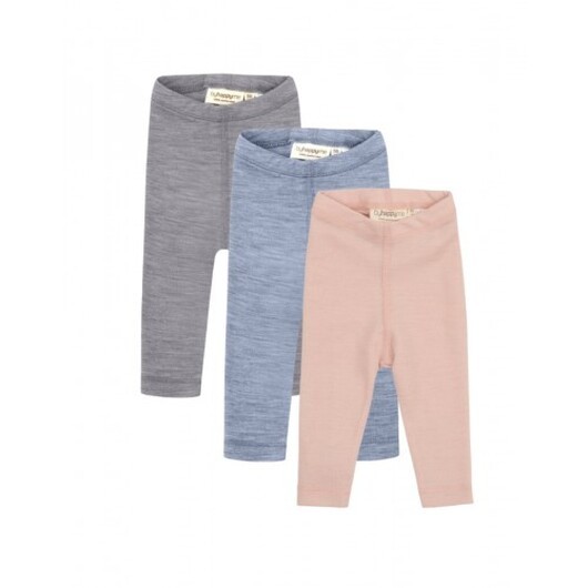 Leggings I 100% Ekologisk Merinoull För Bebisar Och Barn, 3-pack 74 Spring Rose