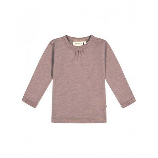 Ribbad Tröja I Merinoull Med Rynk Vid Halsen, Oeko-texÂ® 92 Lavender