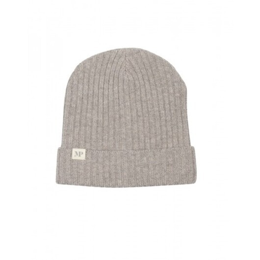 Mpkids, Uppsala Beanie  -  Stickad Mössa I Ullmix Med Uppvikt Kant, Oeko-texÂ® Light Brown Melange 51/53
