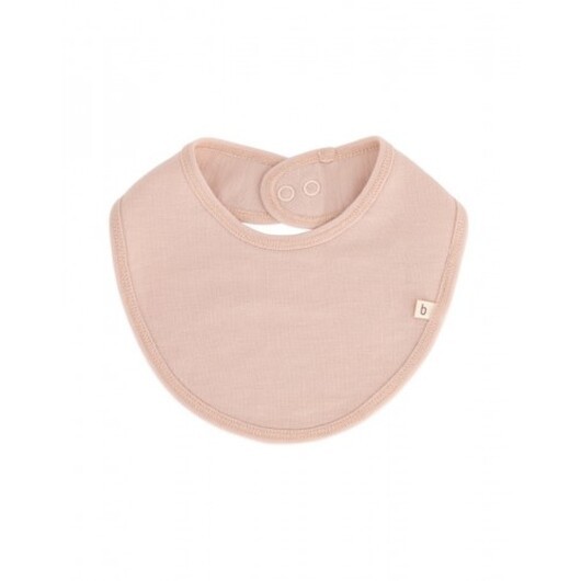 Triangelhaklapp Med Tryckknapplåsning För Baby, Tillverkad Av 100 % Ekologisk Merinoull One Size Rose Melange