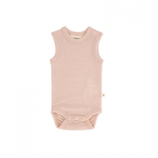 Ärmlös Body Med Knappstängning På Ena Axeln För Bebisar, Tillverkad Av 100% Ekologisk Merinoull