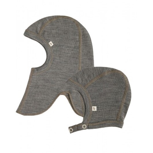 2-pack Ullmössor Till Baby, Balaklava & Hjälmmössa I 100% Merinoull 74/80 Light Brown Melange