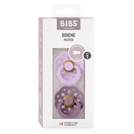 Bibs Boheme - 2 Pack, Str. 1 (0-6 Mån.), Rund - Latex,