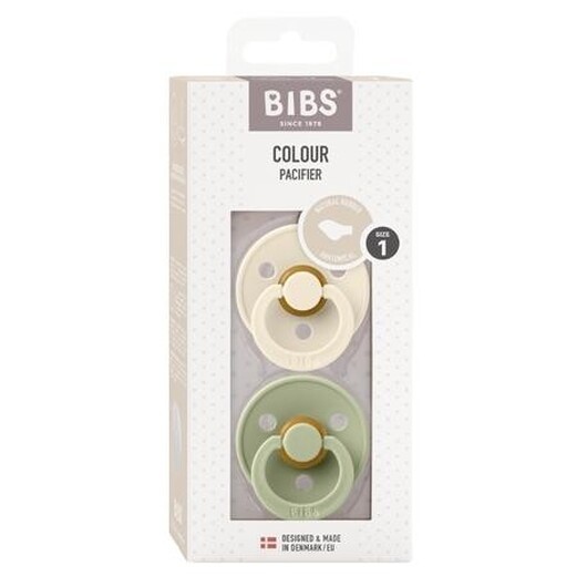 Bibs Colour 2-pack,  Storlek 1 (0-6mån), Ortodontisk - Latex