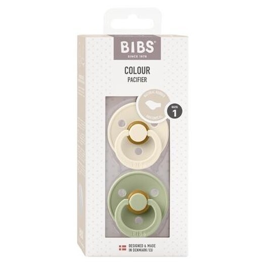 Bibs Colour 2-pack, Storlek 1 (0-6mån), Ortodontisk - Latex
