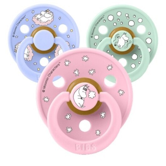 Bibs X Moomins Colour, Storlek 2 (6+ Mån.), Rund - Latex