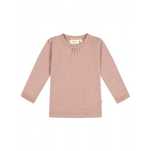 Ribbad Tröja I Merinoull Med Rynk Vid Halsen, Oeko-texÂ® 92 Soft Rose