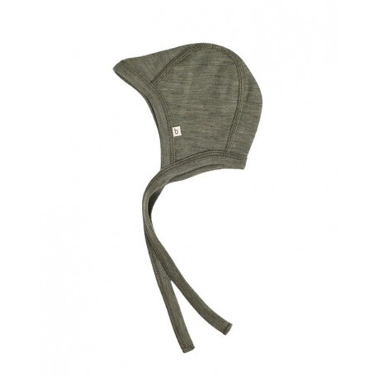 Babymössa Med Knytband I 100% Ekologisk Merinoull, Tunn Design - 1 Lager Tyg