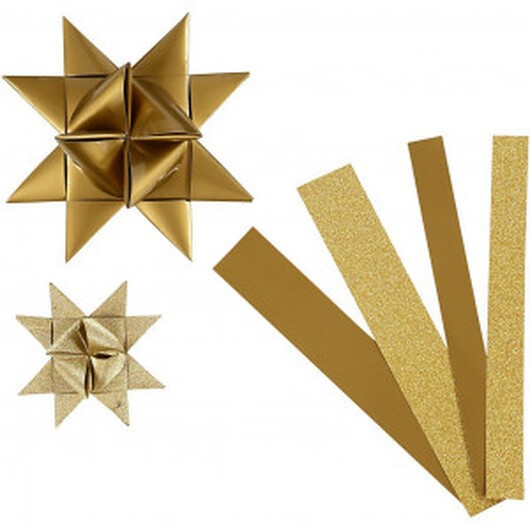 Vivi Gade Stjärnstrimlor Guld/Glitter/Lack Mönster 44-86cm 15-25mm Diameter 6,5-11,5cm - 40 st.
