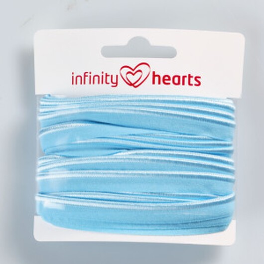 Passpoalband Infinity Hearts Stretch 10mm 311 Ljusblå - 5m