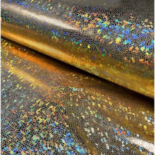 Polyester Jersey m/Folieprint 150cm 80 Guld - 50cm