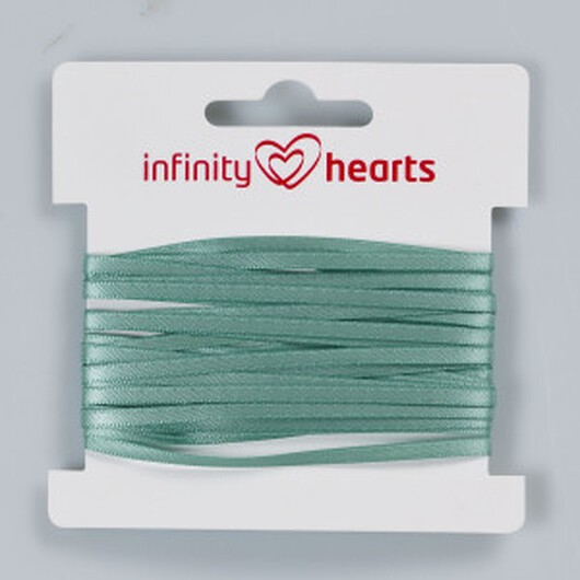 Infinity Hearts Satin Ribbon Dubbelsidigt 3mm 577 Dusty Green - 5m