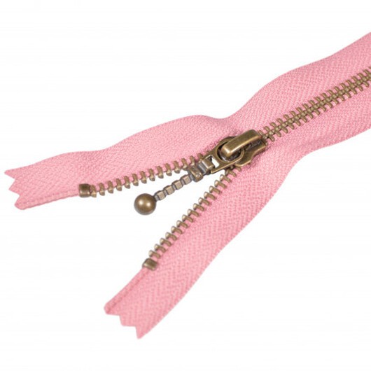 YKK Dragkedja/Blixtlås Fast Antik Mässing Gammal Rosa 6mm - 35cm