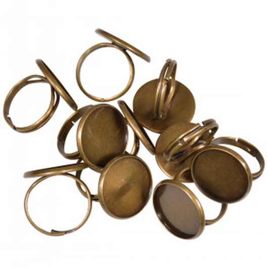 Infinity Hearts Fingerring DIY Järn Brons 18mm - 10 st.