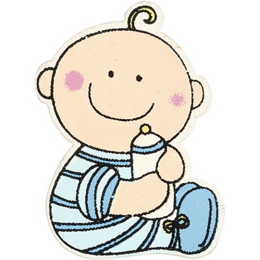 Baby, stl. 24x35 mm, tjocklek 1,7 mm, ljusblå, 10 st./ 1 förp.