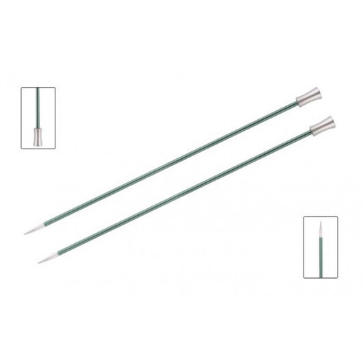 KnitPro Zing Stickor / Jumperstickor Aluminium 25cm 3,00mm / 9.8in US2Â½ Jade