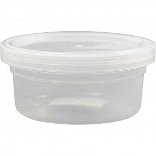 Plastburk med lock, H: 38 mm, Dia. 84 mm, 125 ml, 20 st./ 1 förp.