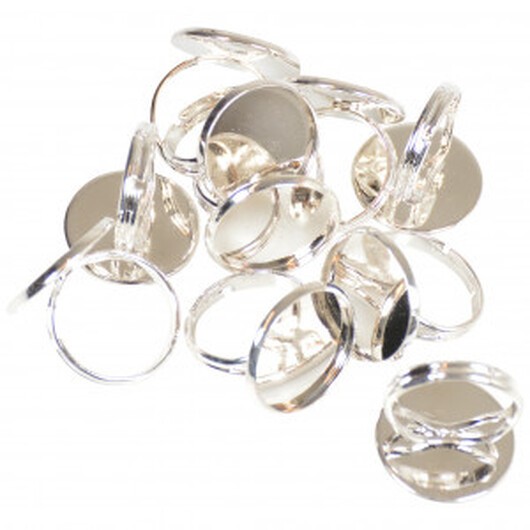 Infinity Hearts Fingerring DIY Järn Silver 18mm - 10 st