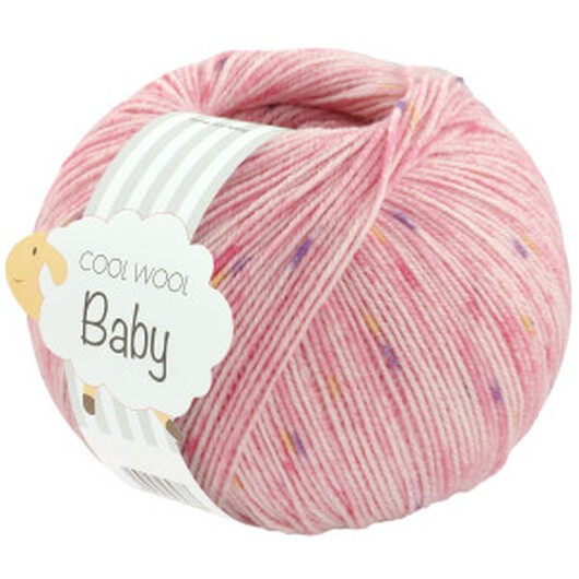 Lana Grossa Cool Wool Baby Garn Print 366 Rosa/Ljusrosa/Lila