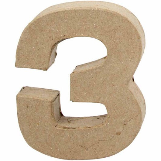 Siffror, 3, H: 10 cm, B: 8 cm, tjocklek 1,7 cm, 1 st.